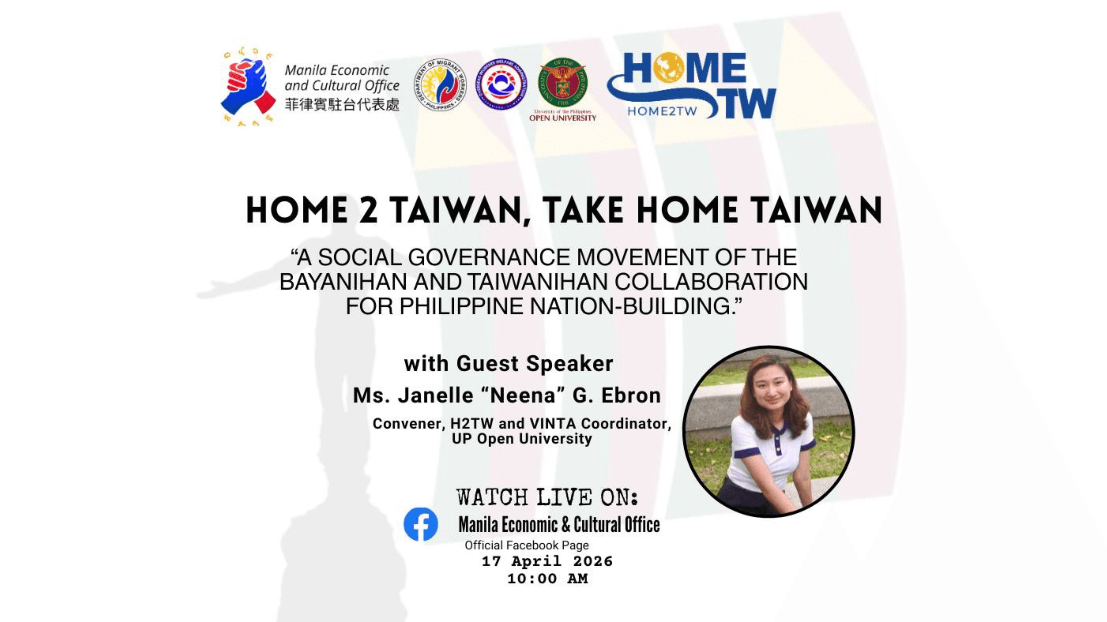 Home 2 Taiwan Shares Mission via Facebook Live