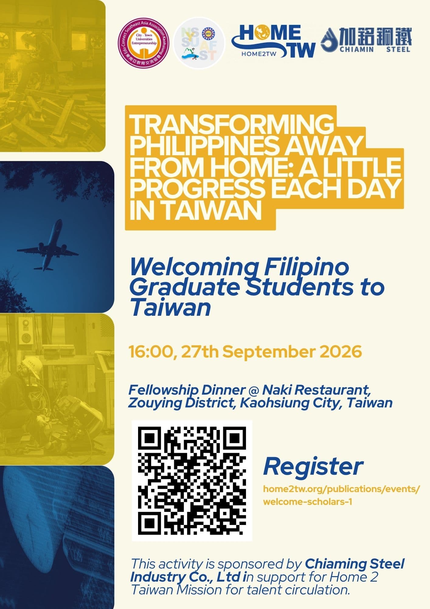 (Welcome Scholars) Transforming Philippines Away From Home: A Little Progress Each Day in Taiwan